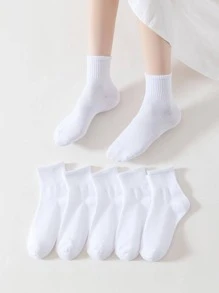 6雙素色短襪 - 白色 - 查看 3