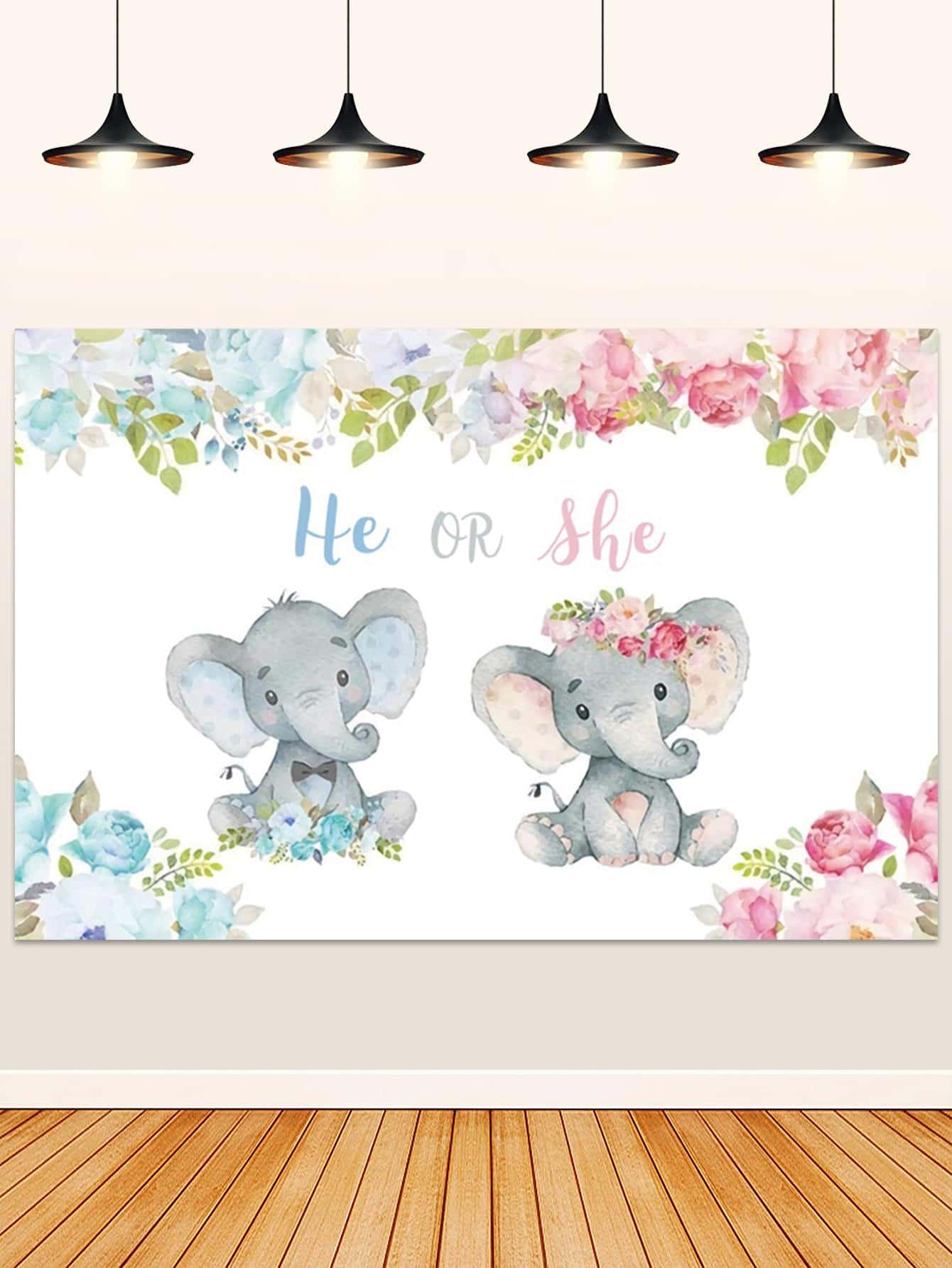 1pc Cartoon Elephant Pattern Background Cloth
