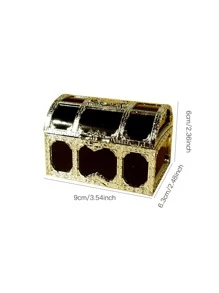 1入組復古辦公桌收納盒 - 金色 - 查看 2