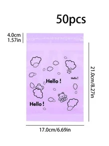 50pcs Cartoon Graphic Bubble Mailer, Cartoon Plastic Waterproof Packaging Bag For Household - Purple - View 5
