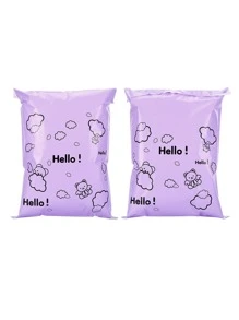50pcs Cartoon Graphic Bubble Mailer, Cartoon Plastic Waterproof Packaging Bag For Household - Purple - View 2