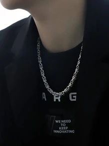 1入組簡約時尚鏈項鍊男士日常裝飾情人節禮物時尚派對造型