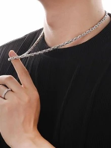 1入組簡約時尚鏈項鍊男士日常裝飾情人節禮物時尚派對造型