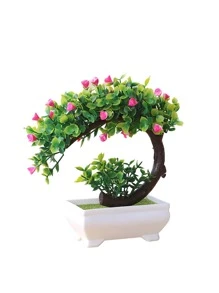 1件仿真盆栽植物，假花草球盆景，家居装饰桌面摆件套装，仿真植物，家居装饰，房间装饰，2025年圣诞礼物，完美的生日和节日礼物，情人节和圣诞节装饰品，适合所有季节 - 粉色 - 查看 5