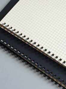 1pc Solid Color Spiral Notebook, Creative Multi-Purpose Notebook For School Student Back To School - Black - View 3