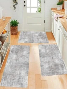 1pc Graphic Print Anti-slip Kitchen Rug - Grey - View 1