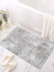 1pc Graphic Print Anti-slip Kitchen Rug - Grey - View 2