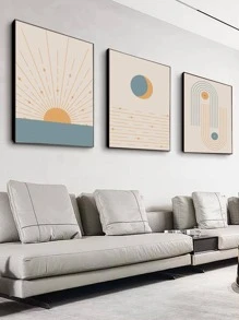 3 Cái/bộ Sợi Hóa Học Unframed Tranh, Hiện Đại Hoa Văn Hình Học Treo Tường Tranh Nghệ Thuật Cho Trang Trí Tường Nhà - Nhiều màu - Xem 3