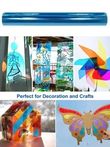 Blue Cellophane Wrap Roll, Translucent Blue Cellophane Wrapping Paper, Long Colored Cellophane Roll For Gift Basket,DIY Arts Craft Decoration And More - Royal Blue - View 6