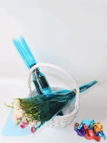 Blue Cellophane Wrap Roll, Translucent Blue Cellophane Wrapping Paper, Long Colored Cellophane Roll For Gift Basket,DIY Arts Craft Decoration And More - Royal Blue - View 3