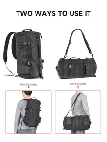 LEO Large Capacity Release Buckle Portable Fishing Bag - Black - View 4