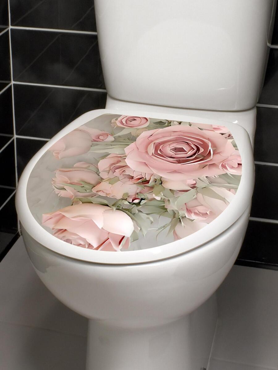Flower Pattern Toilet Lid Decal,Stickers,Wall Decal, Vinyl Decal For ...