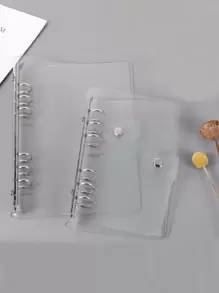 1 pieza Cubierta transparente para anillas, carpeta de anillas de hojas sueltas de uso múltiple simple para oficina, estudiante de vuelta al colegio, suministros escolares
