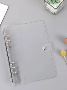 1 pieza Cubierta transparente para anillas, carpeta de anillas de hojas sueltas de uso múltiple simple para oficina, estudiante de vuelta al colegio, suministros escolares