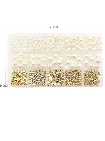 720 件仿珍珠珠和镀金银隔珠用于制作手链，CCB 什锦金珠、星形珠、心形珠、蝴蝶结吊坠、珍珠用于手链耳环项链珠宝制作套件