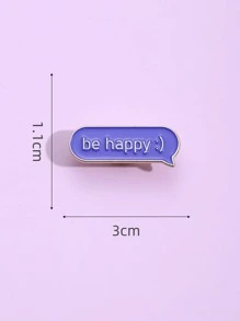 1pc Creative Geometric Letters Flower Enamel Pins Red Love Medal Cat English Short Sentences Funny Alloy Brooch Badge Jewelry Gift - Purple - View 2