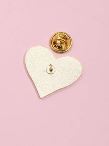 1pc Creative Geometric Letters Flower Enamel Pins Red Love Medal Cat English Short Sentences Funny Alloy Brooch Badge Jewelry Gift - Pink - View 3