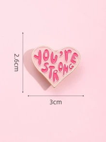 1pc Creative Geometric Letters Flower Enamel Pins Red Love Medal Cat English Short Sentences Funny Alloy Brooch Badge Jewelry Gift - Pink - View 2