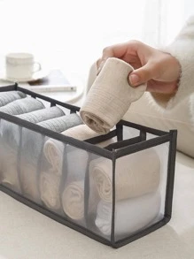 1 hộp đựng đồ lót có viền tương phản trang trí phòng trang trí nhà trang trí phòng ngủ phòng ngủ, tổ chức, lưu trữ tại nhà, cho áo phông trắng nữ, quần đen nữ, quần áo mùa đông cho nữ, váy, quần áo mùa đông cho nữ, váy phụ nữ thanh lịch, áo sơ mi trắng cho nữ, tay dài, bộ đồ liền quần màu trắng cho nữ, váy mùa xuân cho nữ, trang phục mùa xuân cho nữ, mùa xuân, quần áo mùa xuân, tối giản, lưu trữ áo mùa hè - Xám - Xem 3