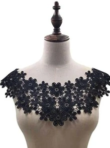 1入組花朵設計DIY織帶花邊 - 黑色 - 查看 1