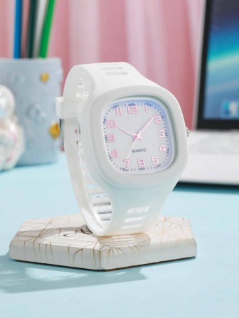 1 pièce Montre À Quartz À Pointeur Carré Minimaliste