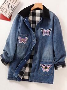 4入組蝴蝶設計熨燙貼片 - 彩色 - 查看 2