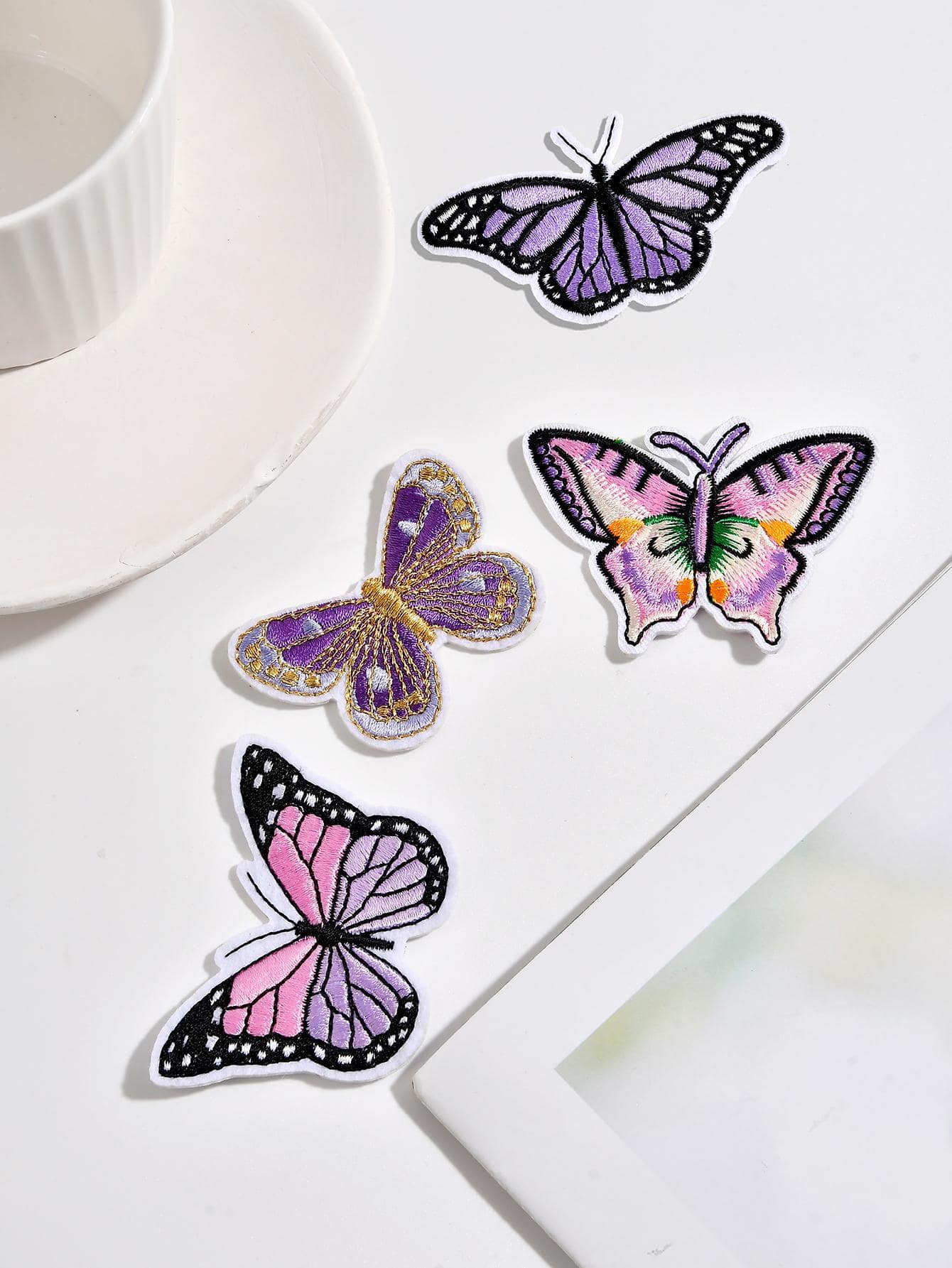 4入組蝴蝶設計熨燙貼片 - 彩色 - 查看 1