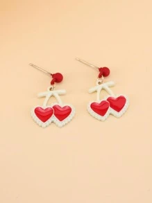 Heart Drop Earrings - Multicolor - View 2