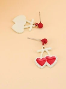 Heart Drop Earrings - Multicolor - View 4