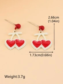 Heart Drop Earrings - Multicolor - View 3