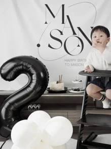 1 buah balon dekoratif berbentuk angka - Hitam - View 2