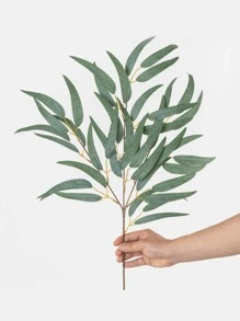 1 chiếc lá nhân tạo bằng nhựa, nhánh lá nhân tạo hiện đại để trang trí nhà - màu xanh lá - Xem 3