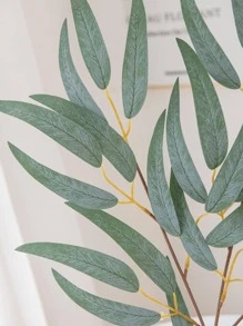 1 chiếc lá nhân tạo bằng nhựa, nhánh lá nhân tạo hiện đại để trang trí nhà - màu xanh lá - Xem 4