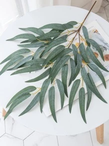 1 chiếc lá nhân tạo bằng nhựa, nhánh lá nhân tạo hiện đại để trang trí nhà - màu xanh lá - Xem 5