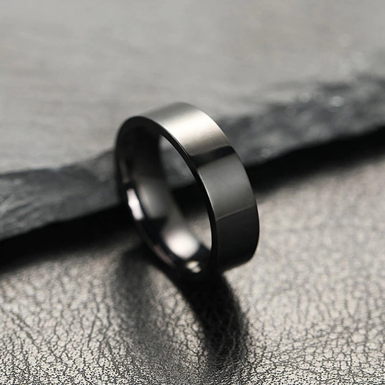 Anillo de acero inoxidable - Negro - Añade 2