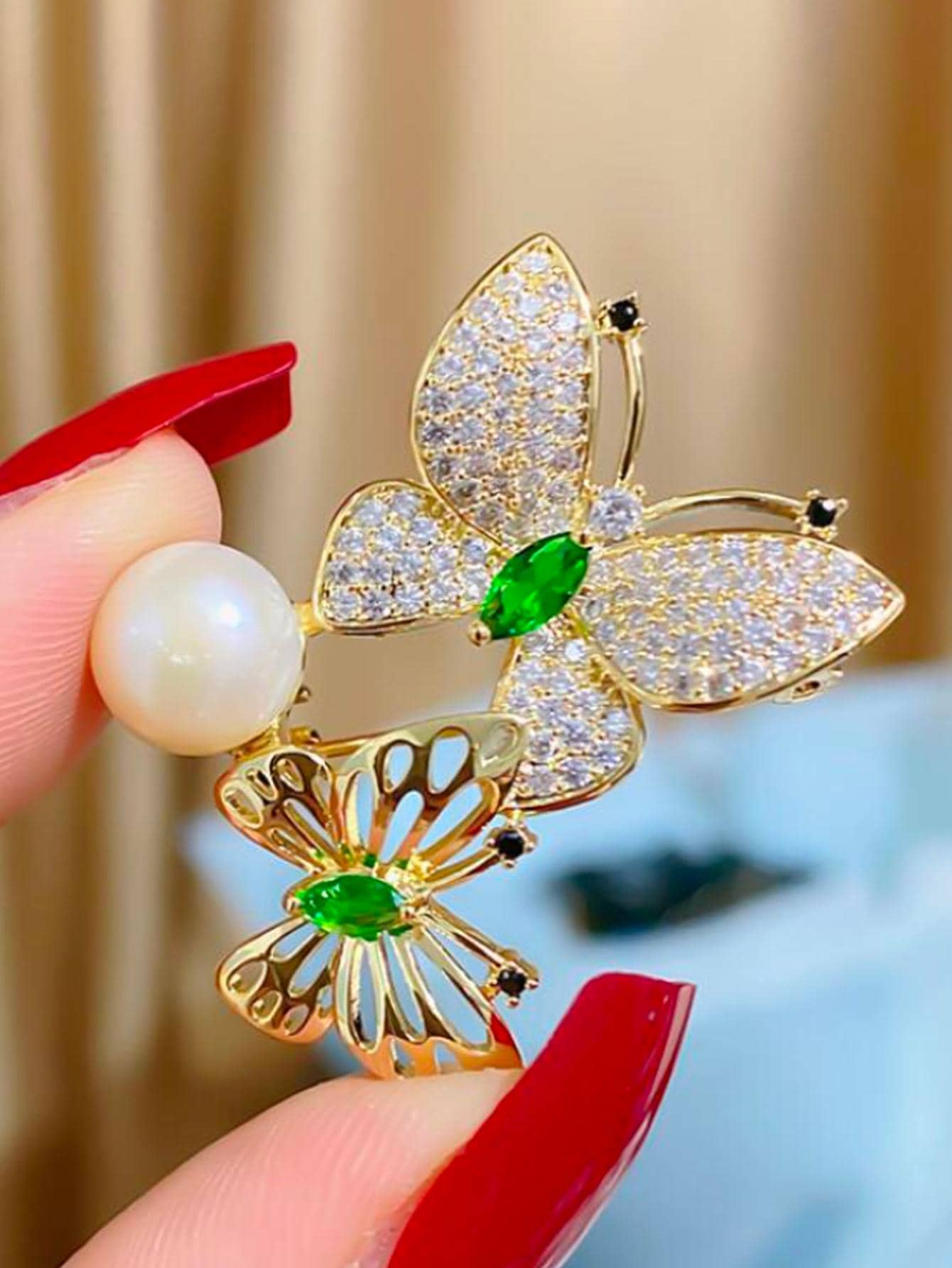 Rhinestone bướm trang trí trâm - Nhiều màu - Xem 1