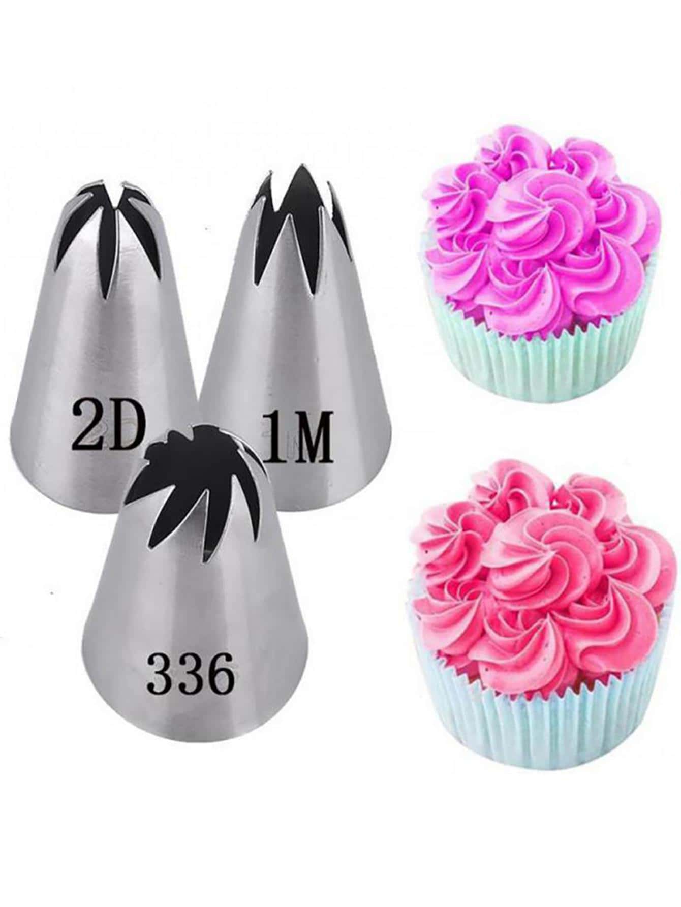 3pcs Stainless Steel Piping Nozzle - Silver - View 1