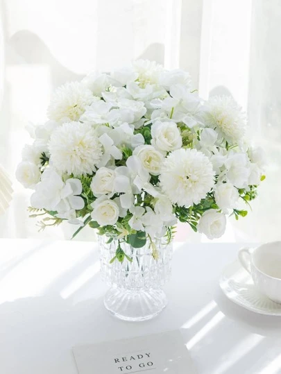 1/3 件人造花丝绸茶玫瑰花束菊花塑料植物新娘花束情人节假植物婚礼装饰 DIY 花环材料，新娘手捧花装饰配件，婚车装饰，门楣拱门装饰，家居，餐厅，卧室，花瓶装饰，生日派对装饰材料新年礼物，情人节，毕业礼物，秋季装饰，秋季