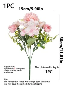 1/3 Stück Künstliche Blumen Seide Teerosen Strauß Chrysanthemen Kunststoffpflanzen Brautstrauß Valentinstag Künstliche Pflanzen Hochzeitsdekoration DIY-Kranz Material, Braut Handgelenksblumendekoration, Auto-Hochzeitsdekoration, Türbogen-Dekoration, Zuhause, Esszimmer, Schlafzimmer, Vasendekoration, Geburtstagsfeier-Dekorationsmaterial Neujahrgeschenke, Valentinstag, Abschlussgeschenk, Herbstdekoration - Pink - Übersicht 2