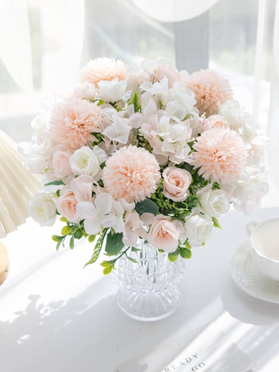 1/3PCS Artificial Flowers Silk Tea Roses Bouquet Chrysanthemum Plastics Plants Bridal Bouquet Valentine's Day Fake Plants Wedding Decoration DIY Wreath Material, Bride Holding Wrist Flower Decoration Accessories, Wedding Car Decoration, Lintel Arch Decoration, Home, Dining Room, Bedroom, Vase Decoration, Birthday Party Decoration Materials New Year Gifts, Valentine Day, Gift Graduation,Fall Decor,Autumn