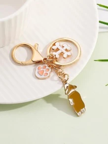 1 móc khóa dễ thương dành cho nữ Paw & Dog Charm, để làm quà tặng - Nhiều màu - Xem 2