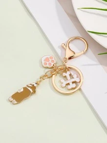 1 móc khóa dễ thương dành cho nữ Paw & Dog Charm, để làm quà tặng - Nhiều màu - Xem 3