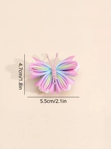 2入組女士蝴蝶裝飾時尚鱷魚髮夾適用於裝飾用品 - 彩色 - 查看 5