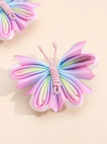 2入組女士蝴蝶裝飾時尚鱷魚髮夾適用於裝飾用品 - 彩色 - 查看 3