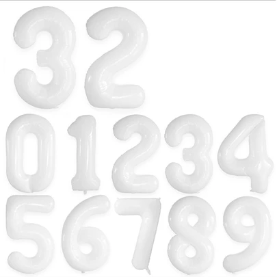 1 个 90 厘米/35.4 英寸大型淡紫色、粉色、蓝色和白色铝箔数字气球，铝箔气球用于生日派对装饰，美式