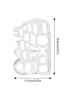 1pc Solid Color Ruler Set, Simple Multi-Purpose Ruler For Student, Office, Measuring,Rulers - Multicolor - View 3