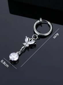 1pc Butterfly Decor Belly Ring - Silver - View 3