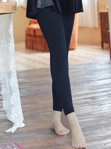 2雙素色600D時尚不包腳褲襪適合冬天 - 彩色 - 查看 5