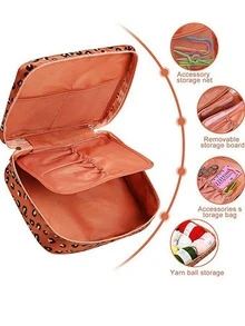 1pc Leopard Pattern Toiletry Travel Bag - Multicolor - View 2