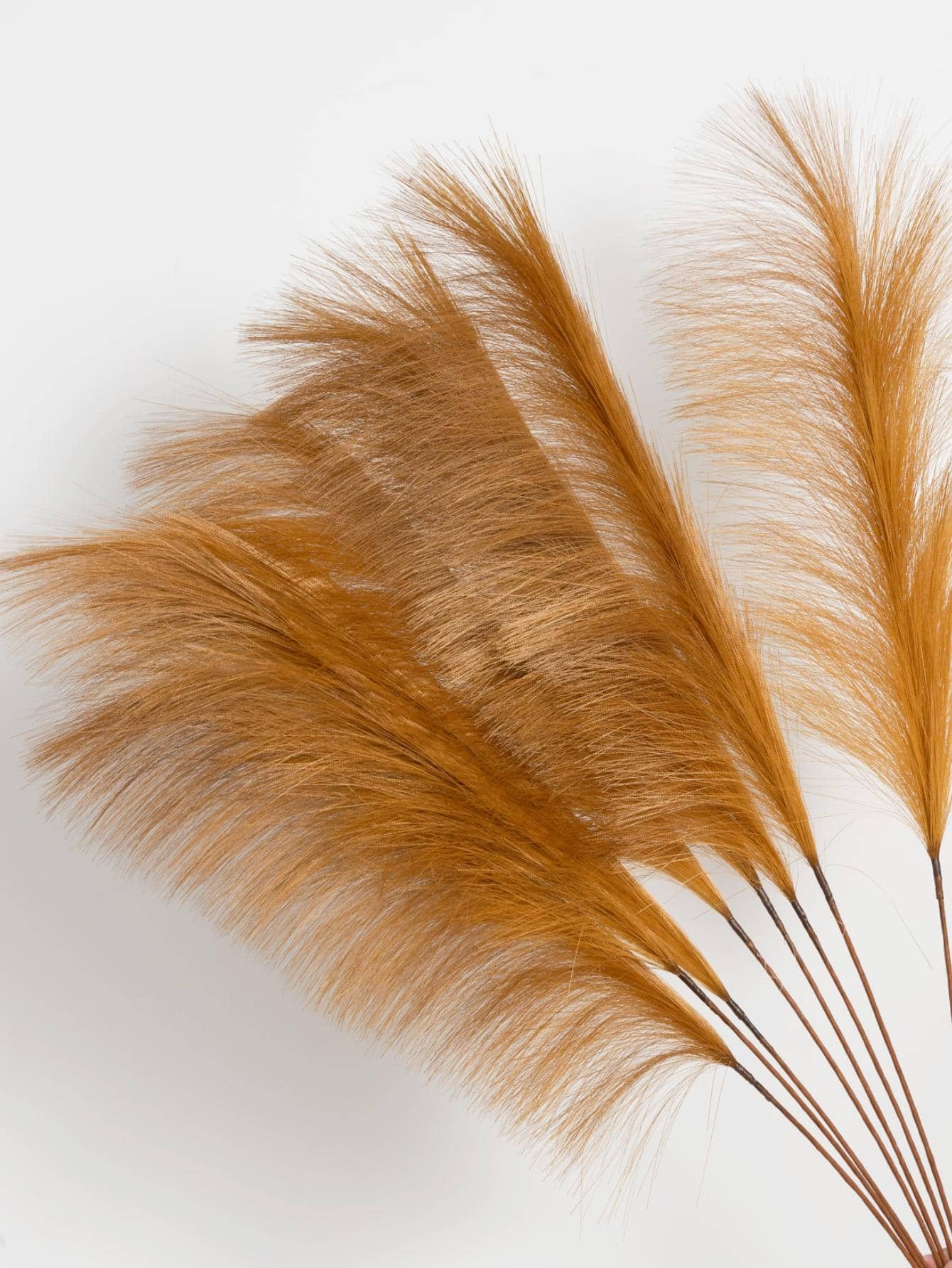 1pc Solid Color Artificial Plant, Modern Faux Reed For Home Decor - Coffee Brown - View 1